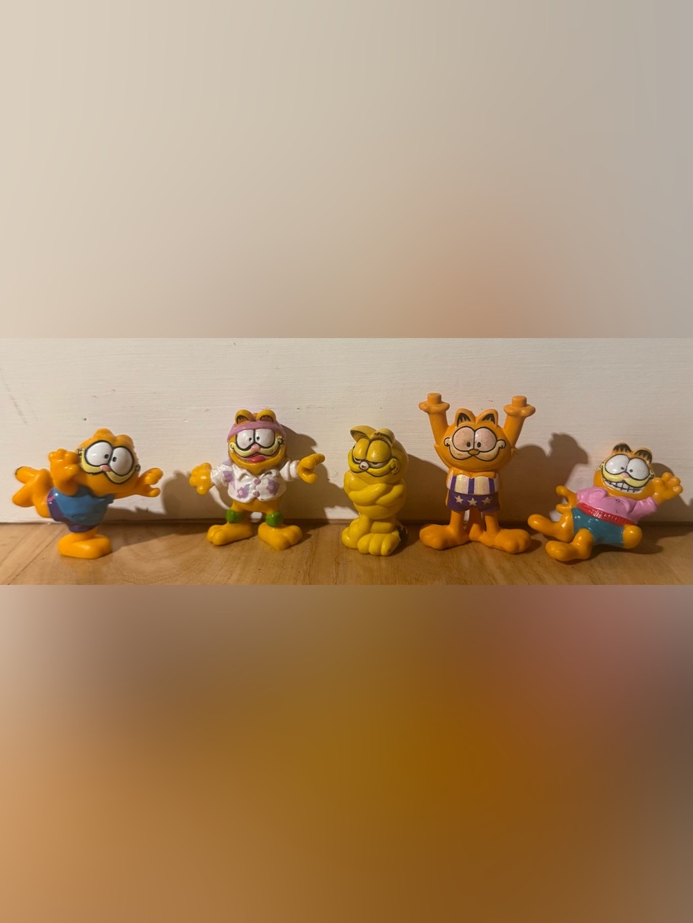 Vintage Garfield PVC Figure Lot of 5 Jim Davis 1978 1981 Collectible